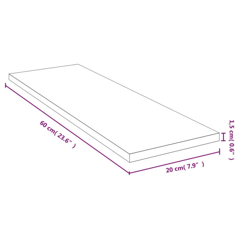 Wandregal 60x20x1,5 cm Bambus