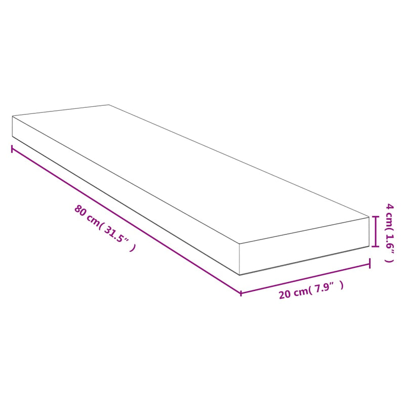 Wandregal 80x20x4 cm Bambus