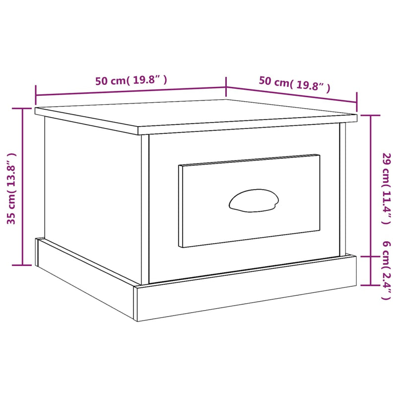 Couchtisch Weiß 50x50x35 cm Holzwerkstoff