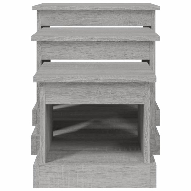 Couchtische 3 Stk. Grau Sonoma Holzwerkstoff