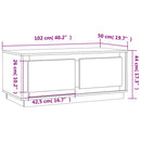 Couchtisch 102X50X44 Cm Holzwerkstoff