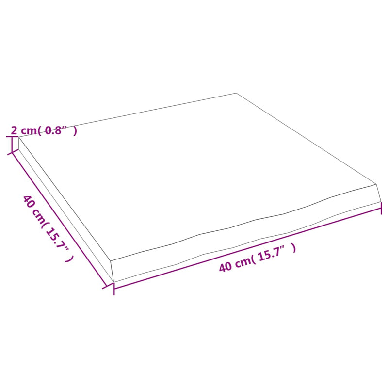 Wandregal 40x40x2 cm Massivholz Eiche Unbehandelt