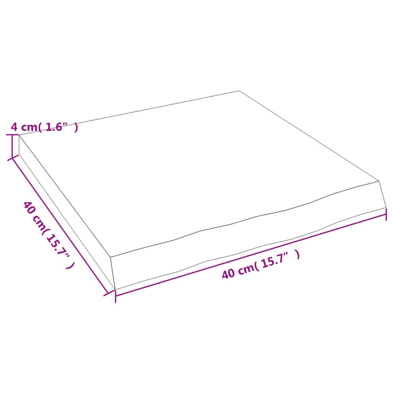 Wandregal 40x40x(2-4) cm Massivholz Eiche Unbehandelt