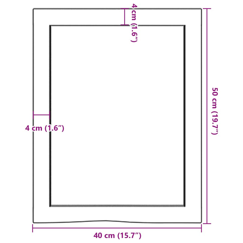 Wandregal 40x50x(2-4) cm Massivholz Eiche Unbehandelt