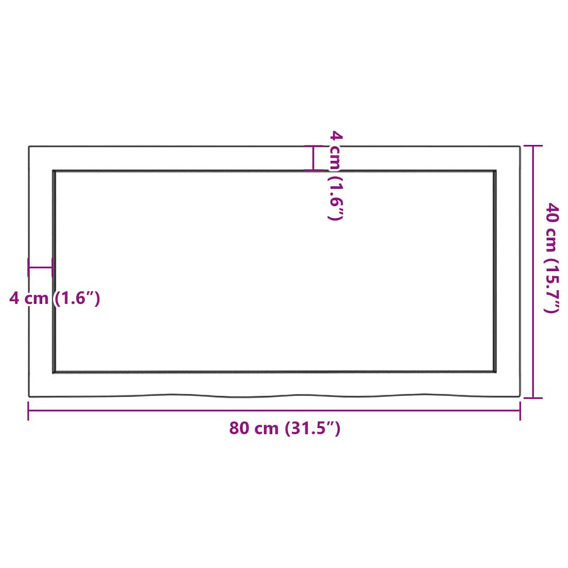 Wandregal 80x40x(2-6) cm Massivholz Eiche Unbehandelt