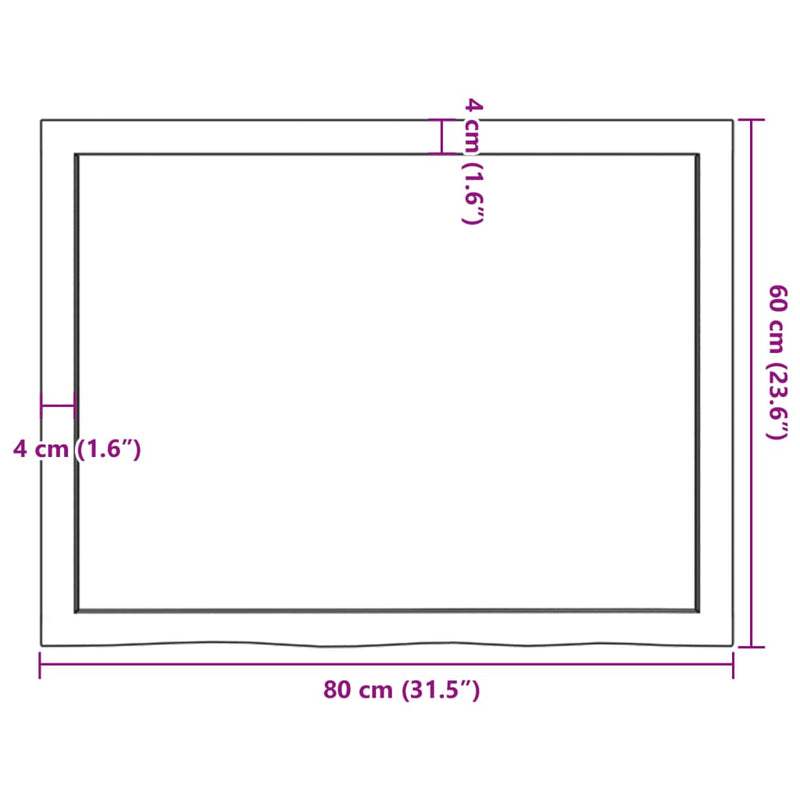 Wandregal 80x60x(2-6) cm Massivholz Eiche Unbehandelt