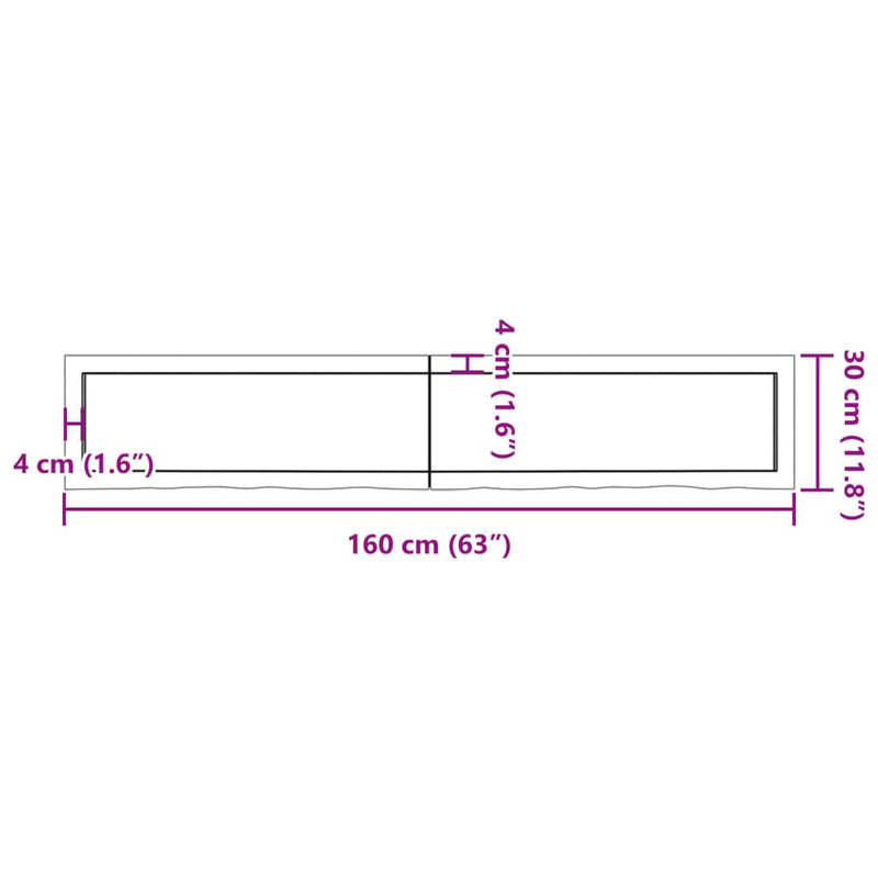 Wandregal 160x30x(2-6) cm Massivholz Eiche Unbehandelt