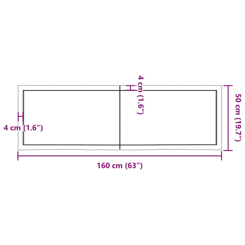 Wandregal 160x50x(2-6) cm Massivholz Eiche Unbehandelt