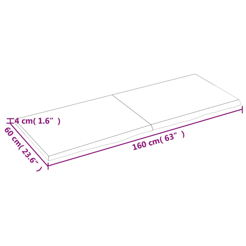 Wandregal 160x60x(2-4) cm Massivholz Eiche Unbehandelt