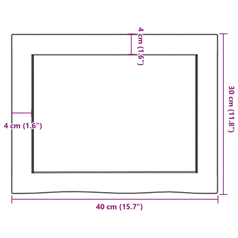 Wandregal Hellbraun 40x30x(2-6) cm Massivholz Eiche Behandelt