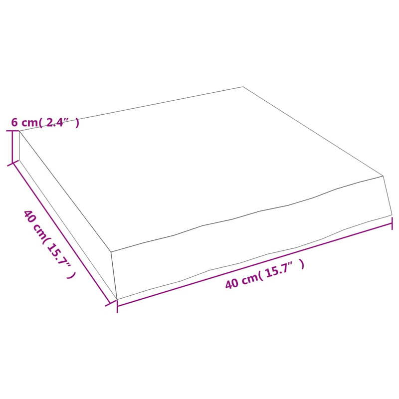 Wandregal Hellbraun 40x40x(2-6) cm Massivholz Eiche Behandelt