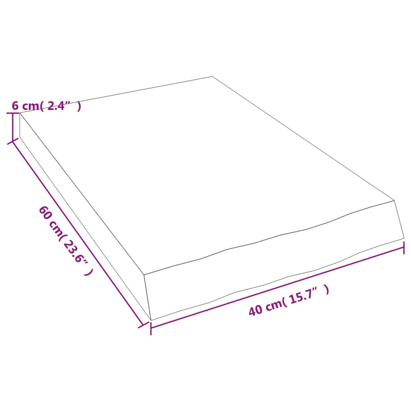 Wandregal Hellbraun 40x60x(2-6) cm Massivholz Eiche Behandelt