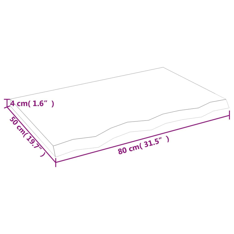 Wandregal Hellbraun 80x50x(2-4) cm Massivholz Eiche Behandelt