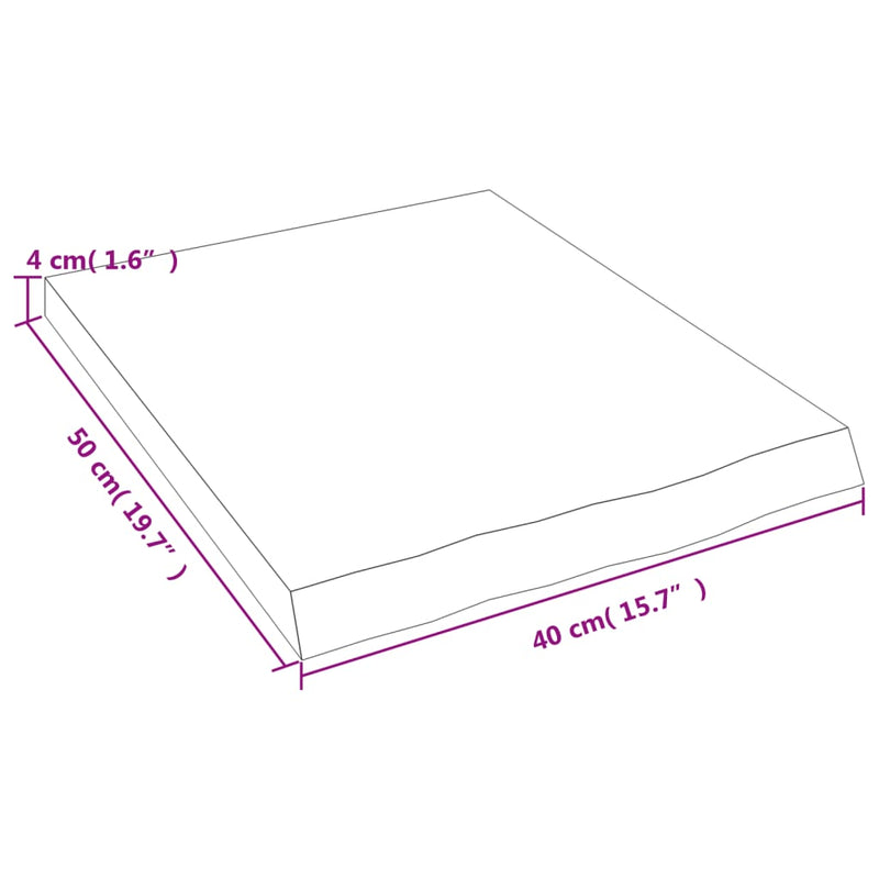 Wandregal Dunkelbraun 40x50x(2-4) cm Massivholz Eiche Behandelt