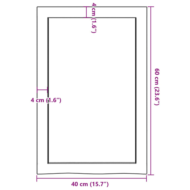 Wandregal Dunkelbraun 40x60x(2-6) cm Massivholz Eiche Behandelt