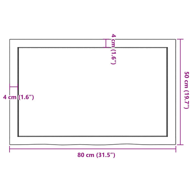 Wandregal Dunkelbraun 80x50x(2-6) cm Massivholz Eiche Behandelt