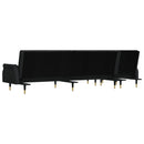 Schlafsofa In L-Form 271X140X70 Cm Samt