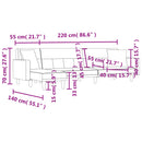Schlafsofa In L-Form 275X140X70 Cm Stoff
