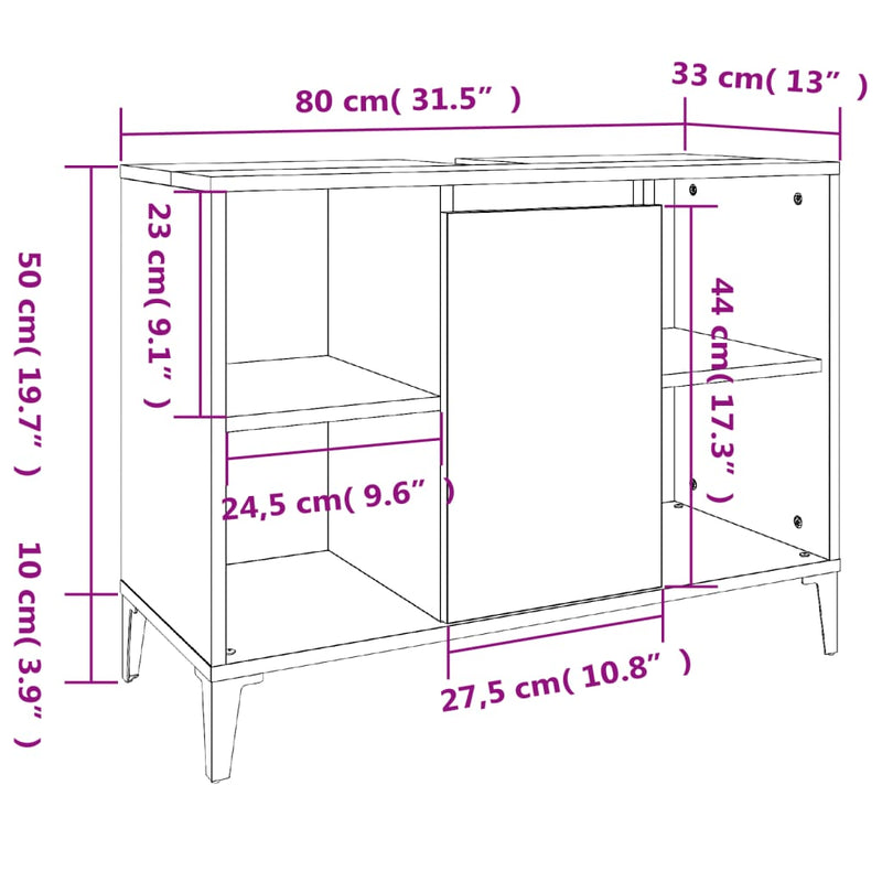 3-tlg. Badmöbel-Set Weiß Holzwerkstoff