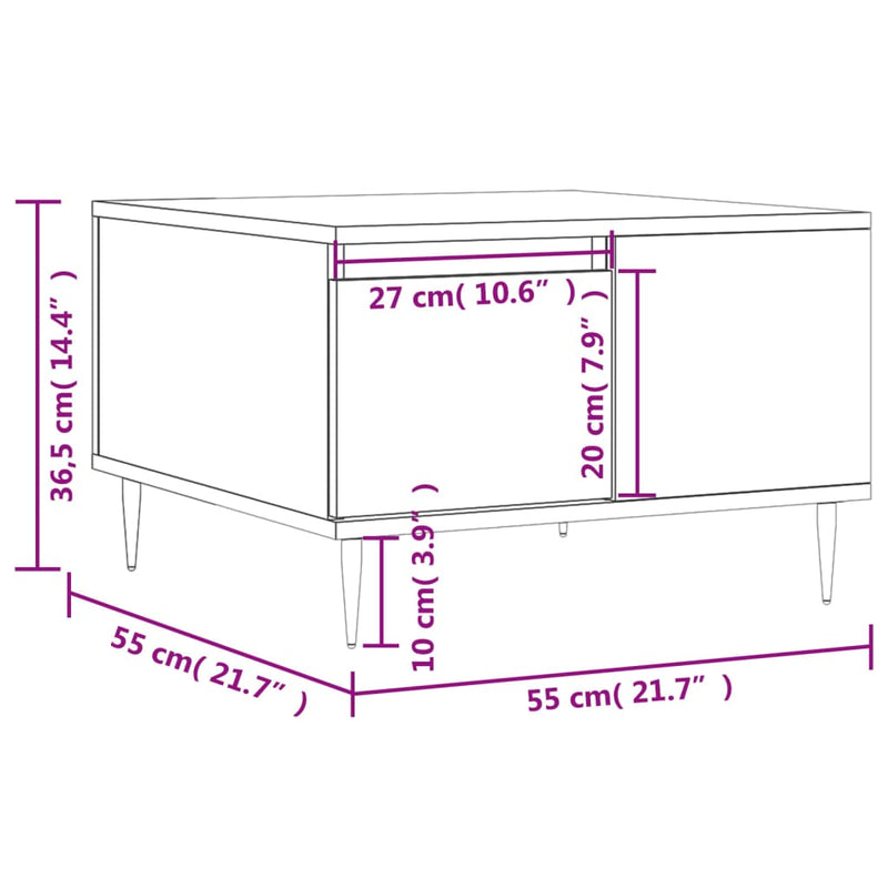 Couchtisch Weiß 55x55x36,5 cm Holzwerkstoff