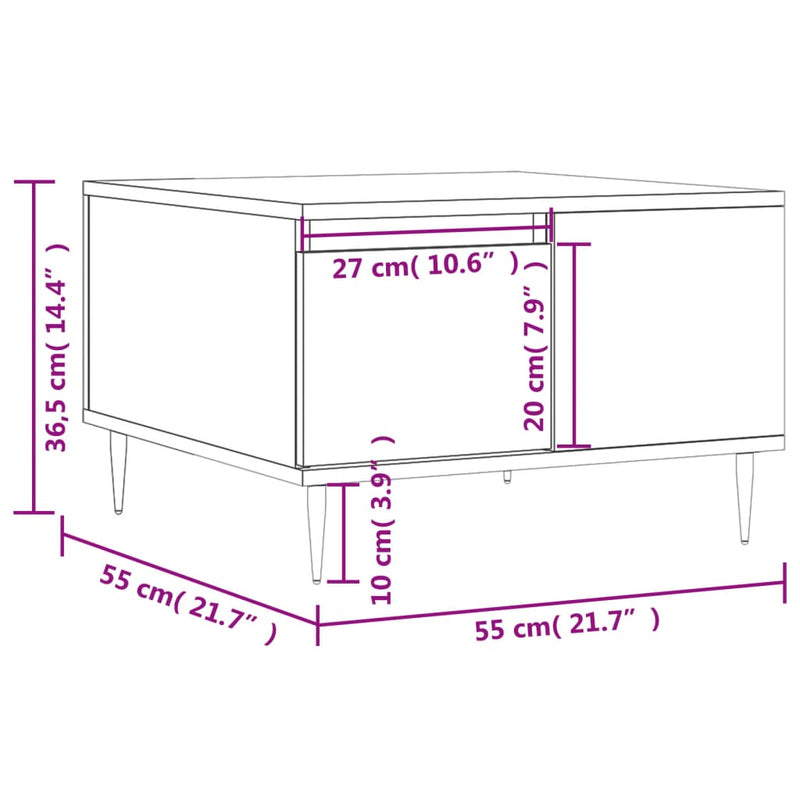 Couchtisch Sonoma-Eiche 55x55x36,5 cm Holzwerkstoff