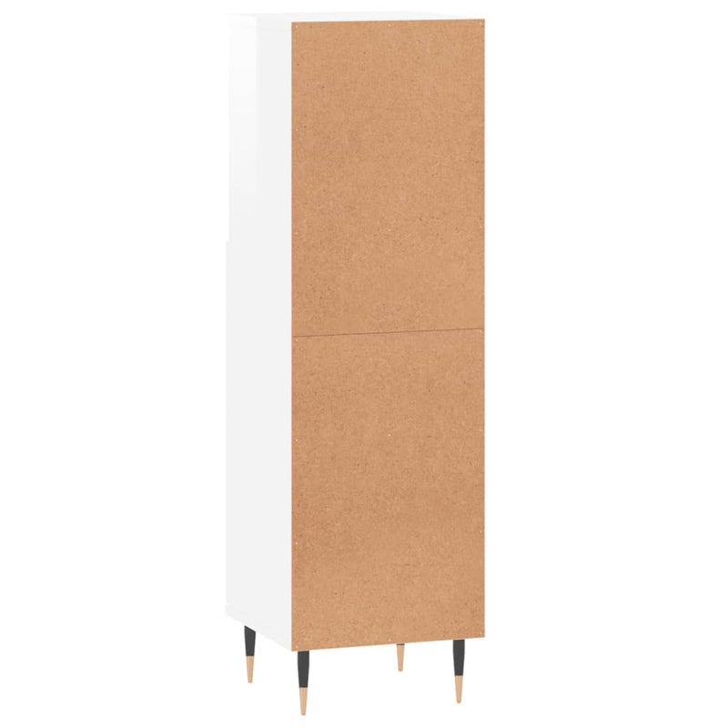 Badschrank Hochglanz-Weiß 30x30x100 cm Holzwerkstoff