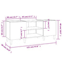 Plattenschrank Schwarz 121X38X48 Cm Holzwerkstoff