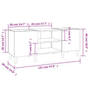 Plattenschrank Betongrau 121X38X48 Cm Holzwerkstoff