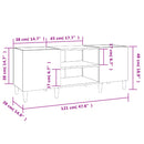 Plattenschrank Grau Sonoma 121X38X48 Cm Holzwerkstoff