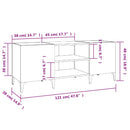 Plattenschrank Weiß 121X38X48 Cm Holzwerkstoff Hochglanz-Weiß