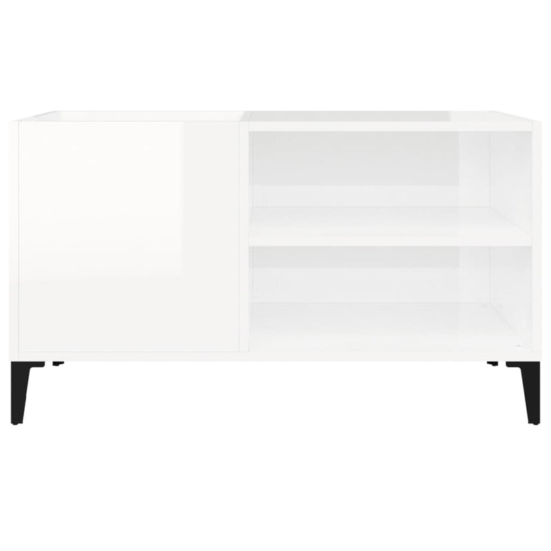 Plattenschrank Hochglanz-Weiß 84,5X38X48 Cm Holzwerkstoff