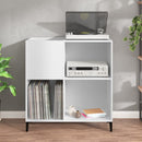 Plattenschrank Weiß 84,5X38X89 Cm Holzwerkstoff Grau