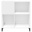 Plattenschrank Weiß 84,5X38X89 Cm Holzwerkstoff Grau
