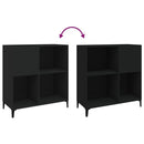Plattenschrank Schwarz 84,5X38X89 Cm Holzwerkstoff