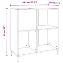 Plattenschrank Braun Eichen-Optik 84,5X38X89 Cm Holzwerkstoff