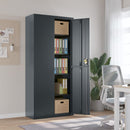 Aktenschrank Mit 2 Türen Grau 90 Cm Stahl