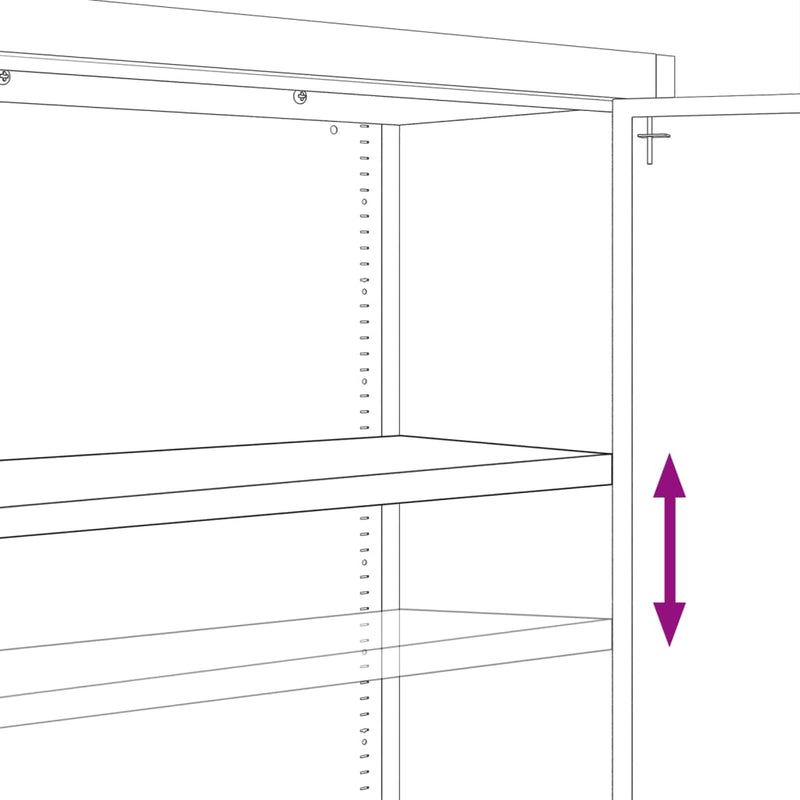 Aktenschrank Weiß 90x40x240 cm Stahl