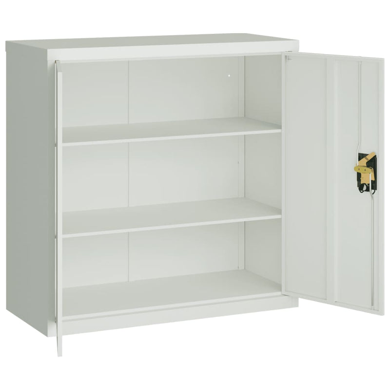 Aktenschrank Hellgrau 90x40x130 cm Stahl