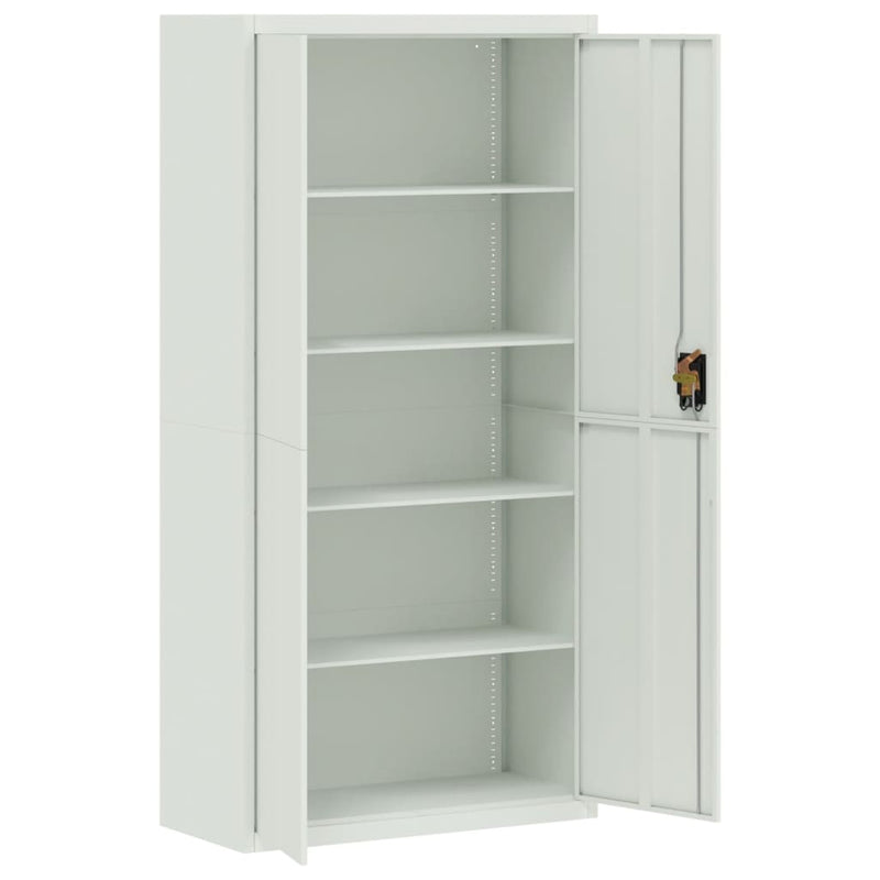 Aktenschrank Hellgrau 90x40x220 cm Stahl