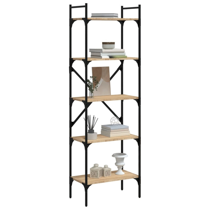 Bücherregal 5 Fächer Sonoma-Eiche 56x31,5x174 cm Holzwerkstoff