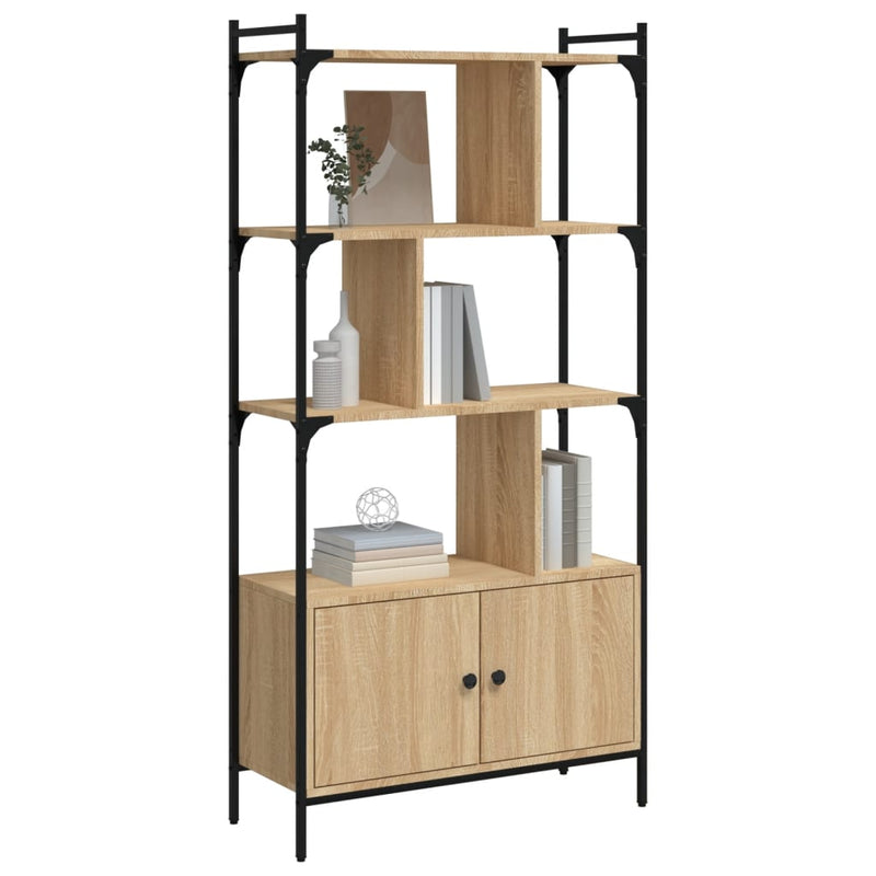 Bücherregal mit Tür Sonoma-Eiche 76,5x30x154,5 cm Holzwerkstoff