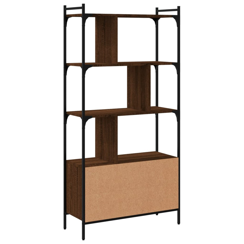 Bücherregal mit Türen Braun Eiche 76,5x30x154,5cm Holzwerkstoff