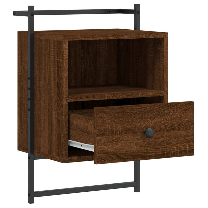 Wand-Nachttisch Braun Eiche 40x30x61 cm Holzwerkstoff