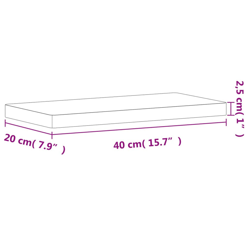 Wandregal 40x20x2,5 cm Massivholz Buche