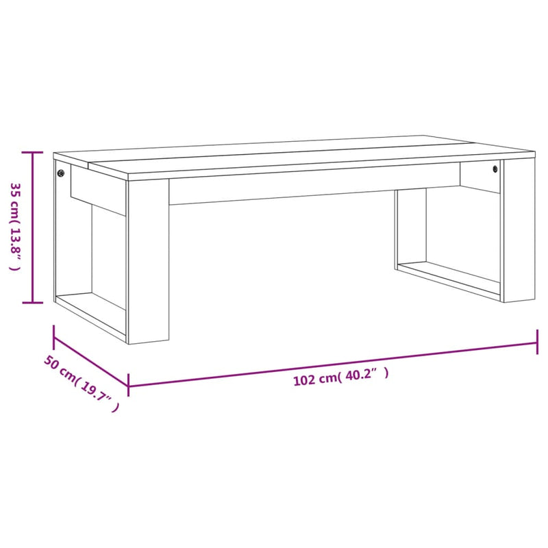 Couchtisch Braun Eichen-Optik 102x50x35 cm Holzwerkstoff