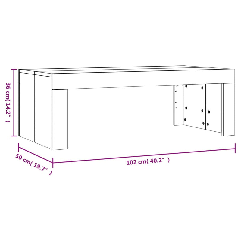 Couchtisch Braun Eichen-Optik 102x50x36 cm Holzwerkstoff