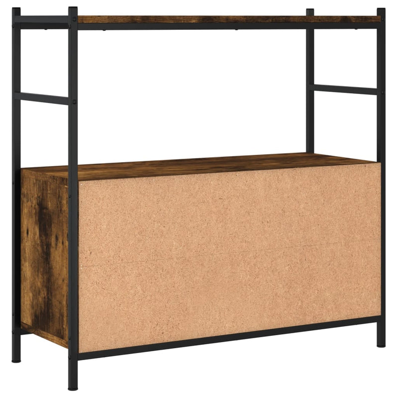 Bücherregal Räuchereiche 80x30x78,5 cm Holzwerkstoff und Eisen