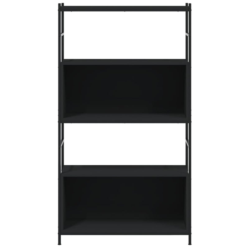 Bücherregal Schwarz 80x30x145,5 cm Holzwerkstoff und Eisen