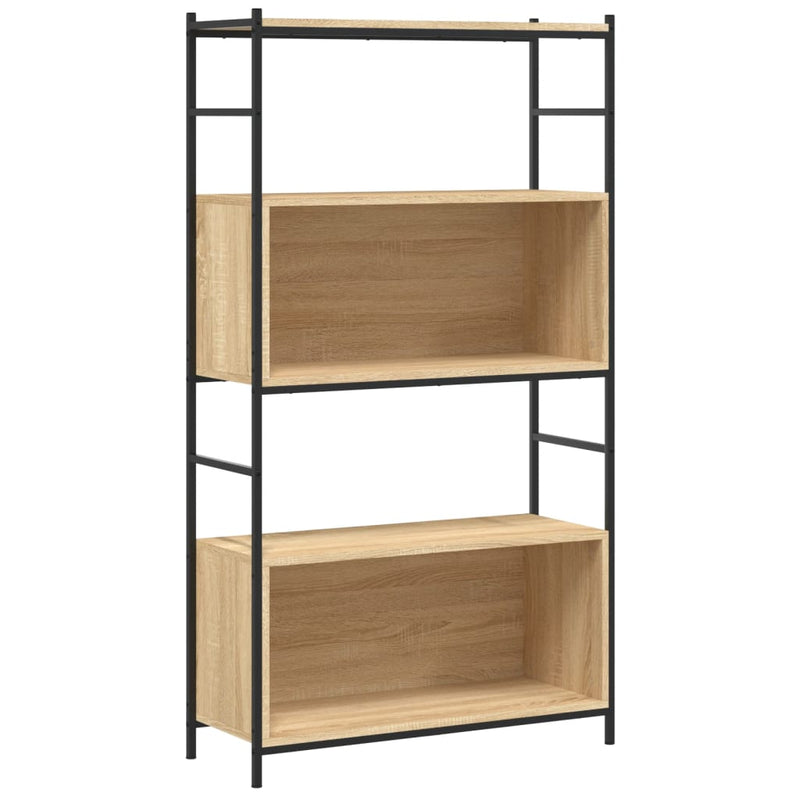 Bücherregal Sonoma-Eiche 80x30x145,5 cm Holzwerkstoff und Eisen