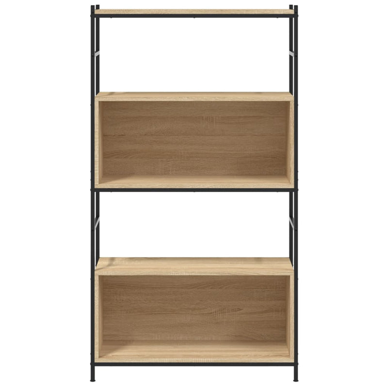 Bücherregal Sonoma-Eiche 80x30x145,5 cm Holzwerkstoff und Eisen